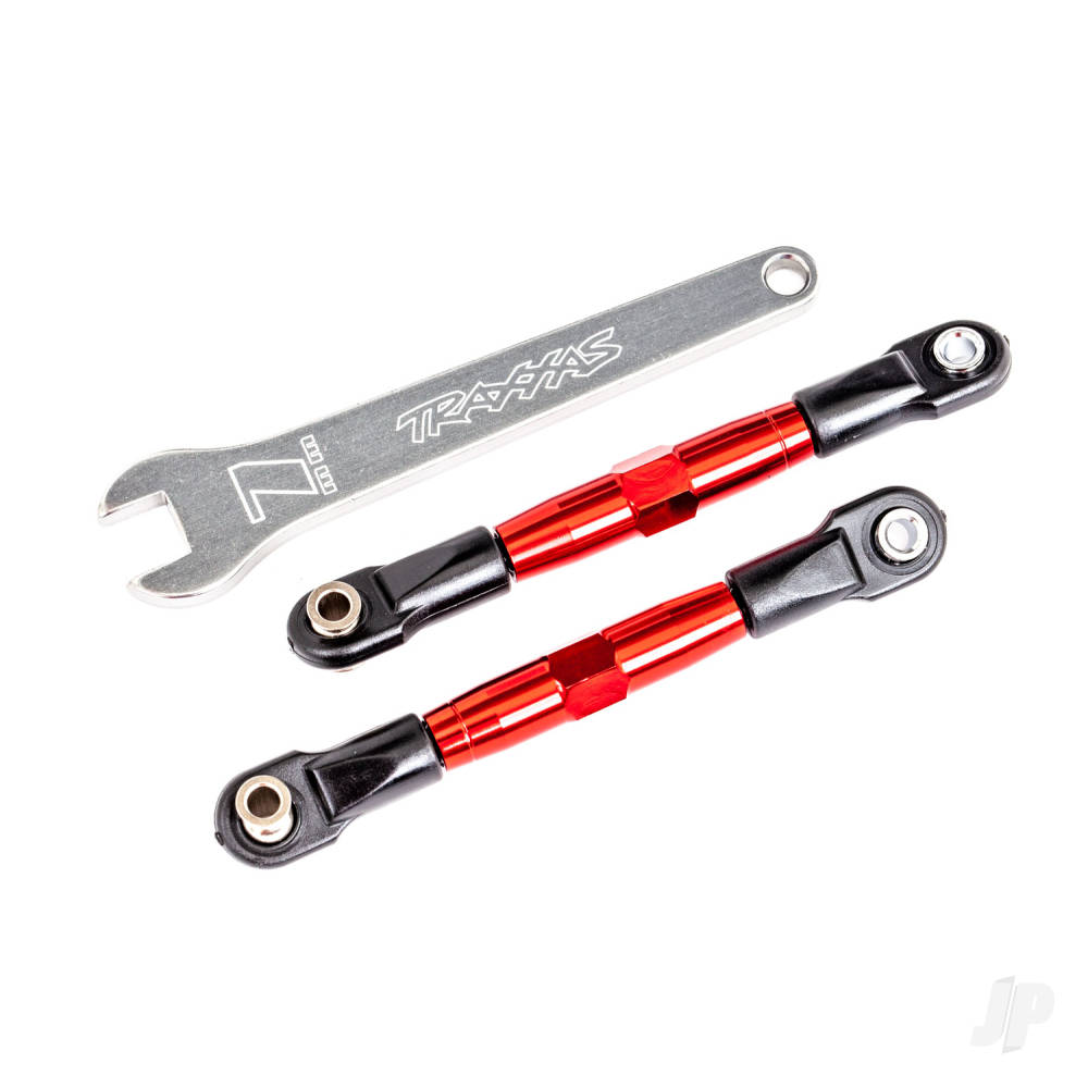 Camber links front (Tubes red-anodised 7075-T6 aluminium stronger than titanium) (2) (assembled with rod ends and hollow balls)/ aluminium wrench (1) (fits Drag Slash)