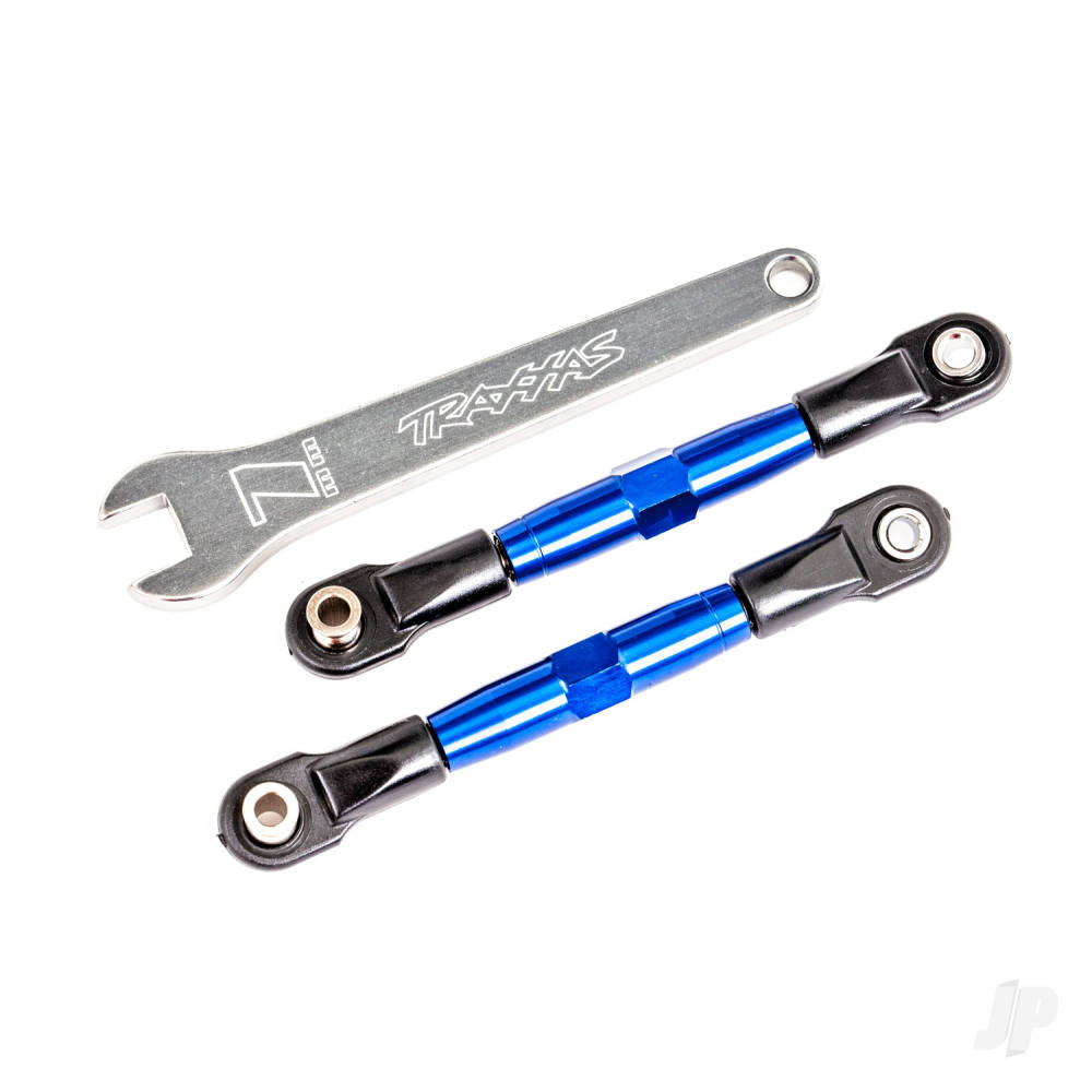 Camber links front (Tubes blue-anodised 7075-T6 aluminium stronger than titanium) (2) (assembled with rod ends and hollow balls)/ aluminium wrench (1) (fits Drag Slash)
