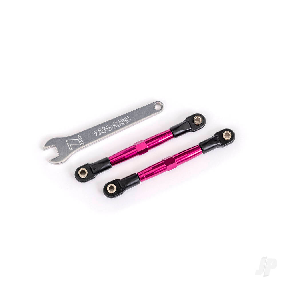 Toe links front (Tubes pink-anodised 7075-T6 aluminium stronger than titanium) (2) (assembled with rod ends and hollow balls)/ aluminium wrench (1) (fits Drag Slash)