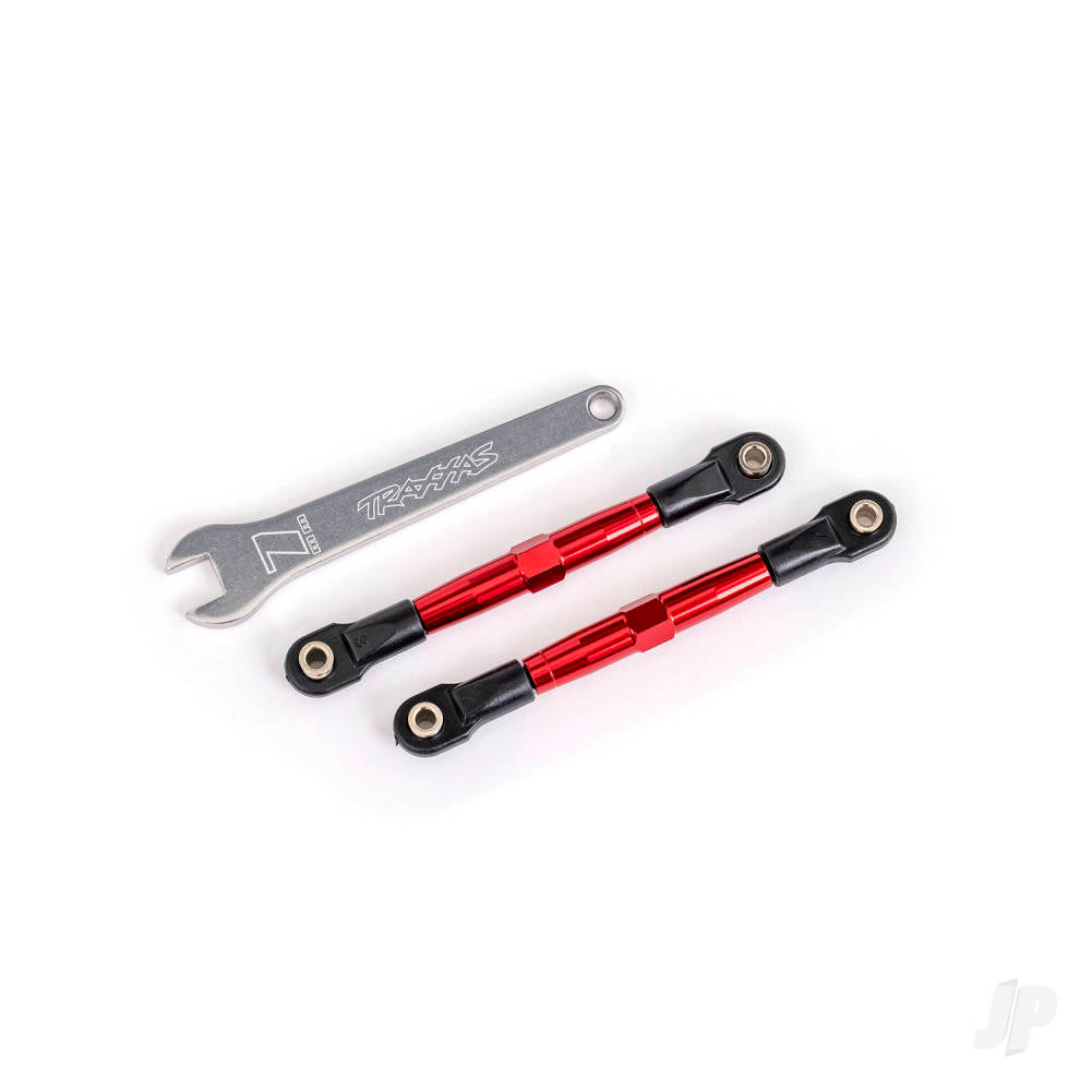 Toe links front (Tubes red-anodised 7075-T6 aluminium stronger than titanium) (2) (assembled with rod ends and hollow balls)/ aluminium wrench (1) (fits Drag Slash)