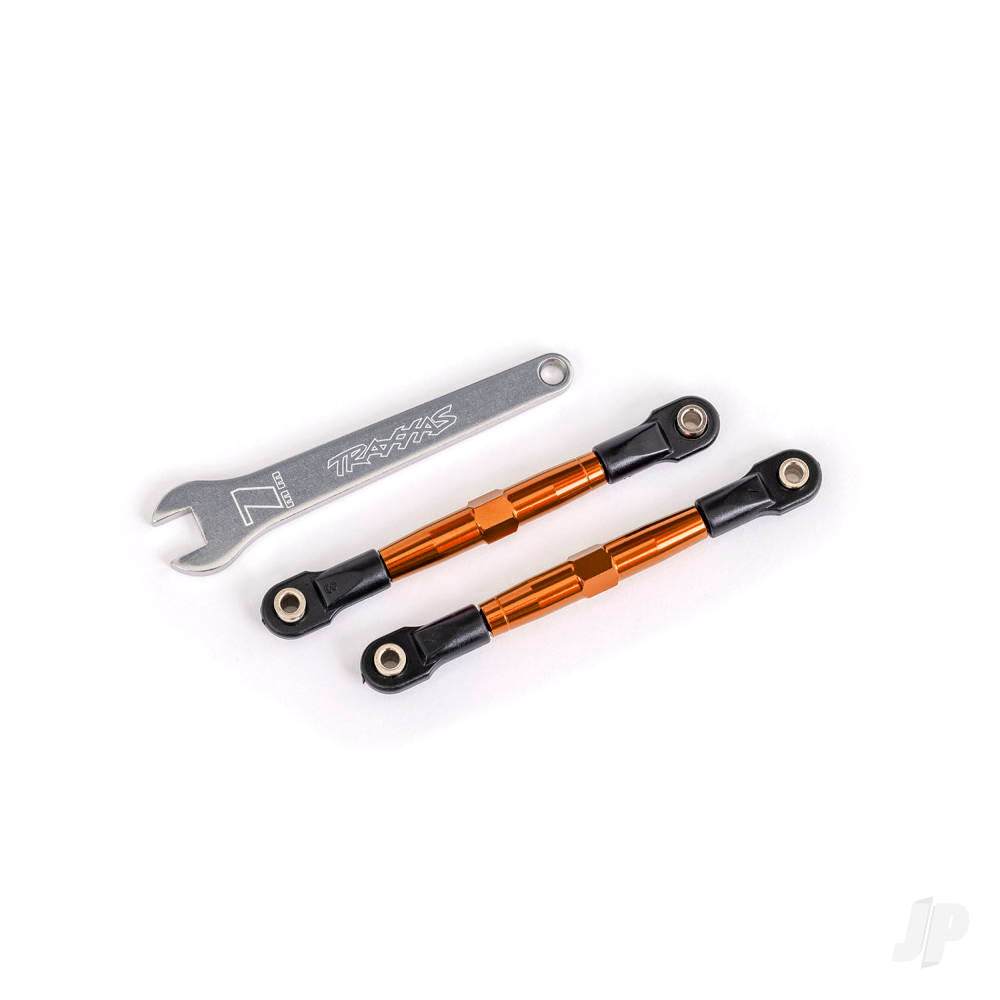 Toe links front (Tubes orange-anodised 7075-T6 aluminium stronger than titanium) (2) (assembled with rod ends and hollow balls)/ aluminium wrench (1) (fits Drag Slash)