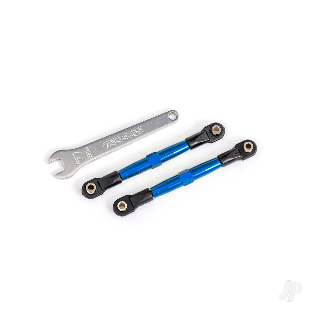 Toe links front (Tubes blue-anodised 7075-T6 aluminium stronger than titanium) (2) (assembled with rod ends and hollow balls)/ aluminium wrench (1) (fits Drag Slash)
