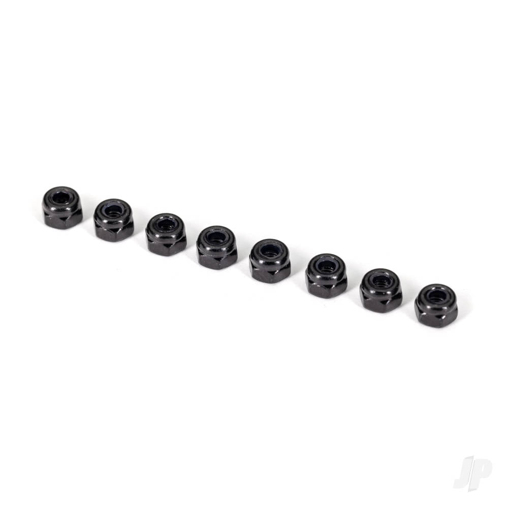 Nuts 3mm nylon locking black (8)