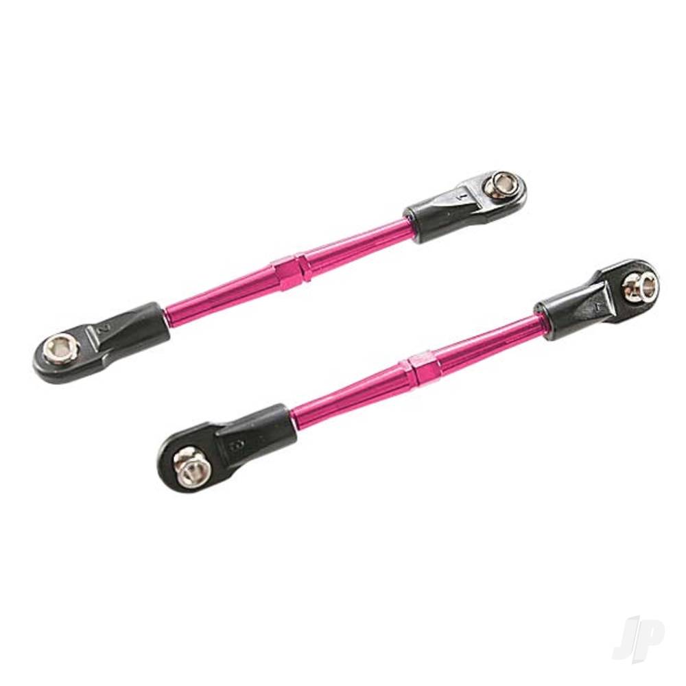 Turnbuckles aluminium (pink-anodised) toe links 59mm (2) (assembled w/ rod ends & hollow balls) (requires 5mm aluminium wrench #5477)
