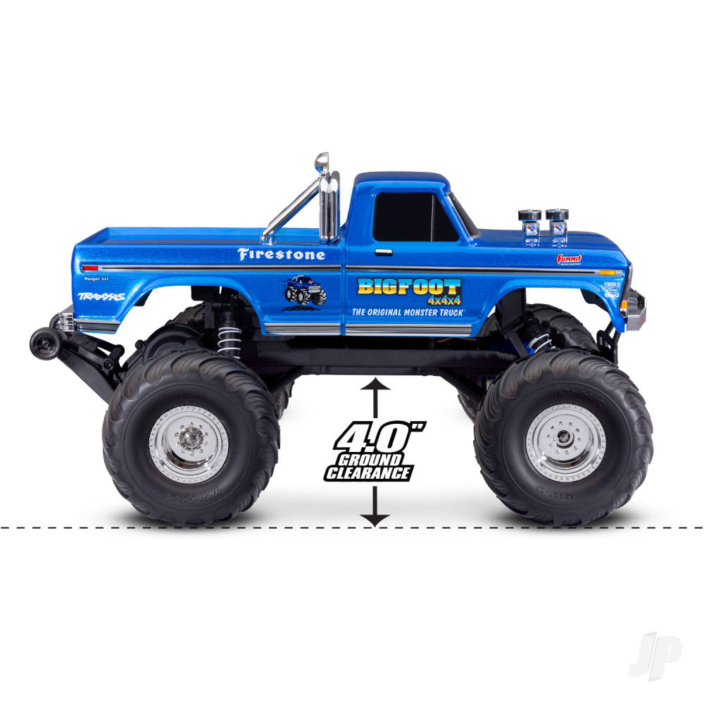 Traxxas Bigfoot HD 1:10 Electric 2WD RTR Monster Truck Blue (+ TQ 2-ch XL-5 Titan 550 7-Cell NiMH 4A USB-C charger)