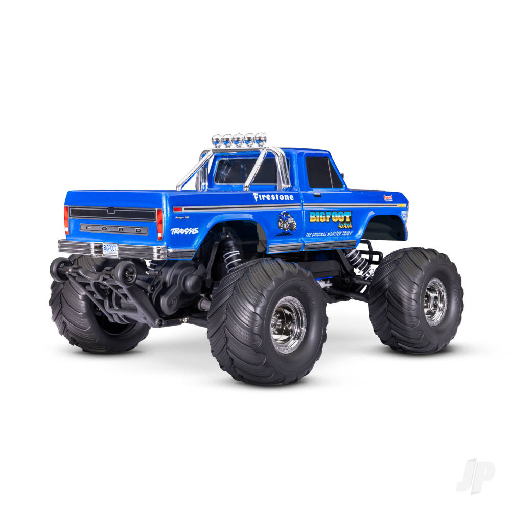 Traxxas Bigfoot HD 1:10 Electric 2WD RTR Monster Truck Blue (+ TQ 2-ch XL-5 Titan 550 7-Cell NiMH 4A USB-C charger)