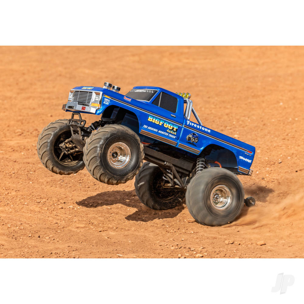 Traxxas Bigfoot HD 1:10 Electric 2WD RTR Monster Truck Blue (+ TQ 2-ch XL-5 Titan 550 7-Cell NiMH 4A USB-C charger)