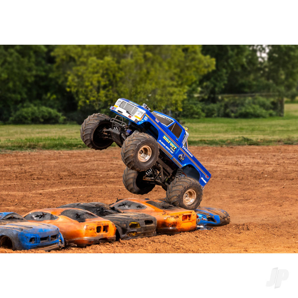 Traxxas Bigfoot HD 1:10 Electric 2WD RTR Monster Truck Blue (+ TQ 2-ch XL-5 Titan 550 7-Cell NiMH 4A USB-C charger)