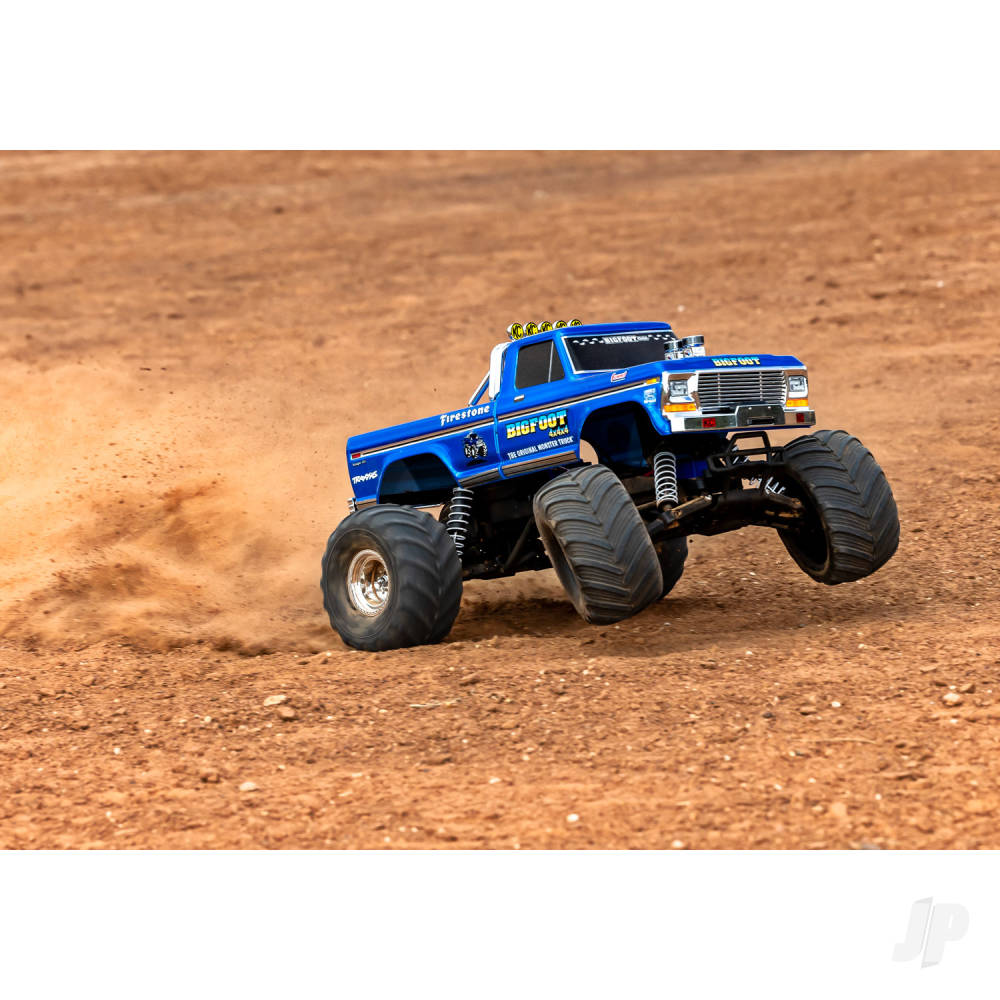 Traxxas Bigfoot HD 1:10 Electric 2WD RTR Monster Truck Blue (+ TQ 2-ch XL-5 Titan 550 7-Cell NiMH 4A USB-C charger)