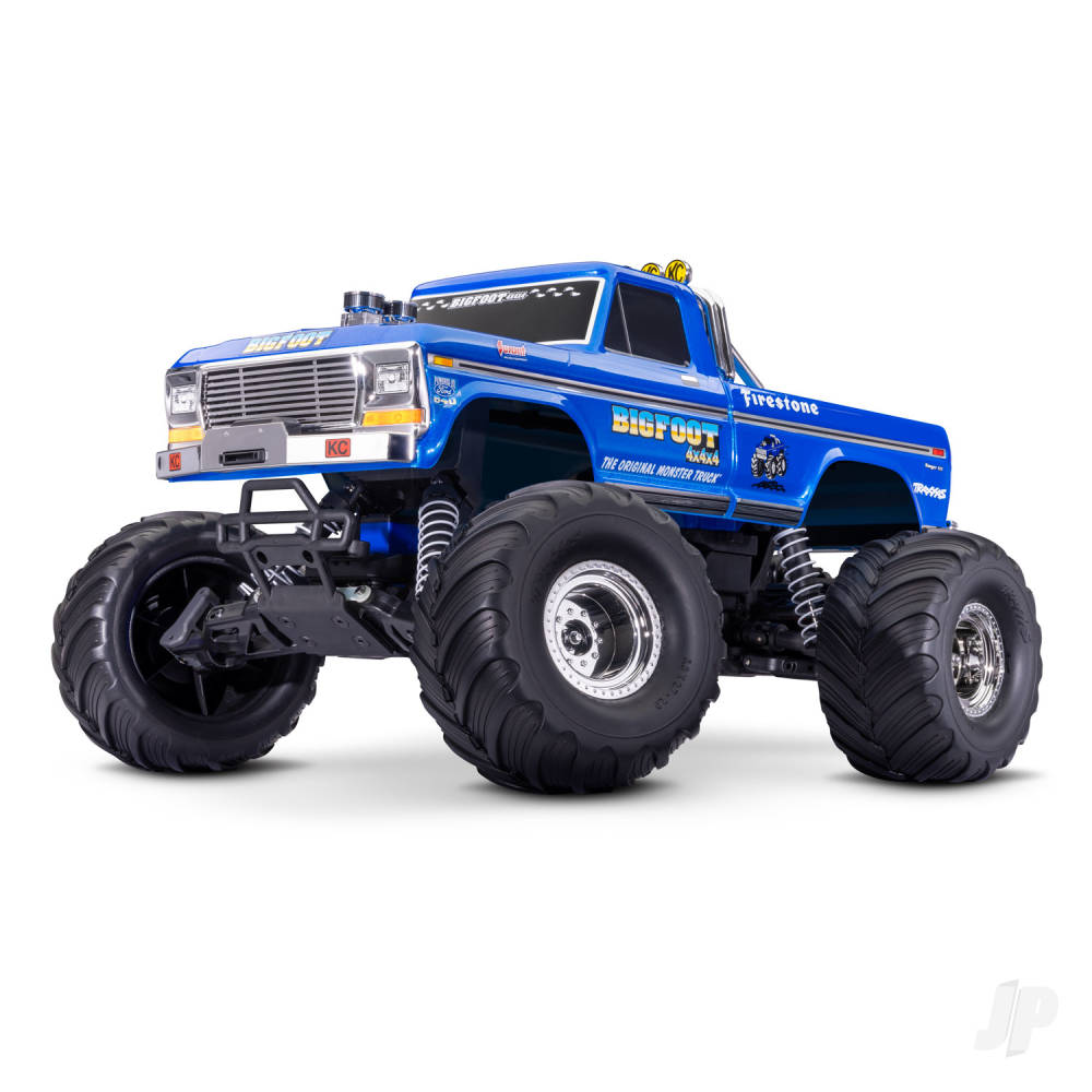 Traxxas Bigfoot HD 1:10 Electric 2WD RTR Monster Truck Blue (+ TQ 2-ch XL-5 Titan 550 7-Cell NiMH 4A USB-C charger)