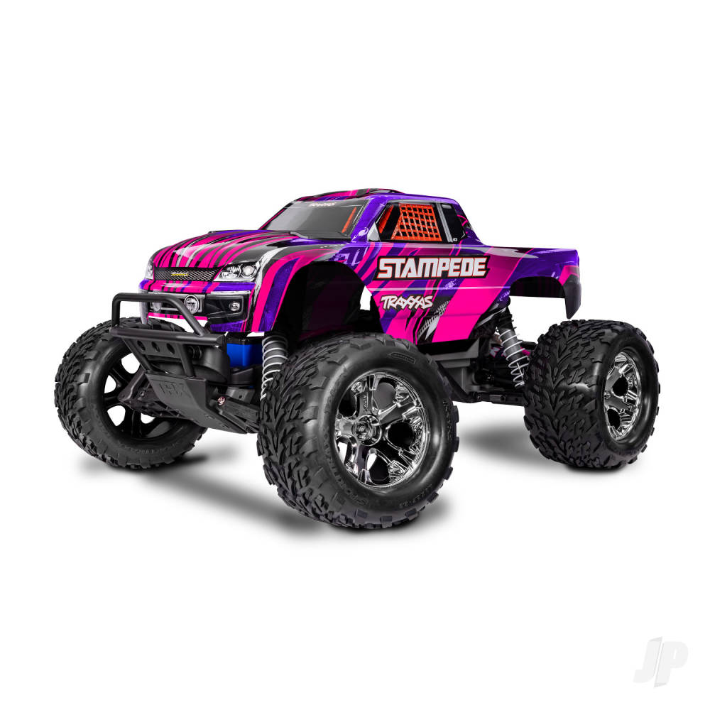 Stampede HD 1:10 Electric 2WD RTR Monster Truck Pink (+ TQ 2-ch XL-5 Titan 550 7-Cell NiMH 4A USB-C charger)