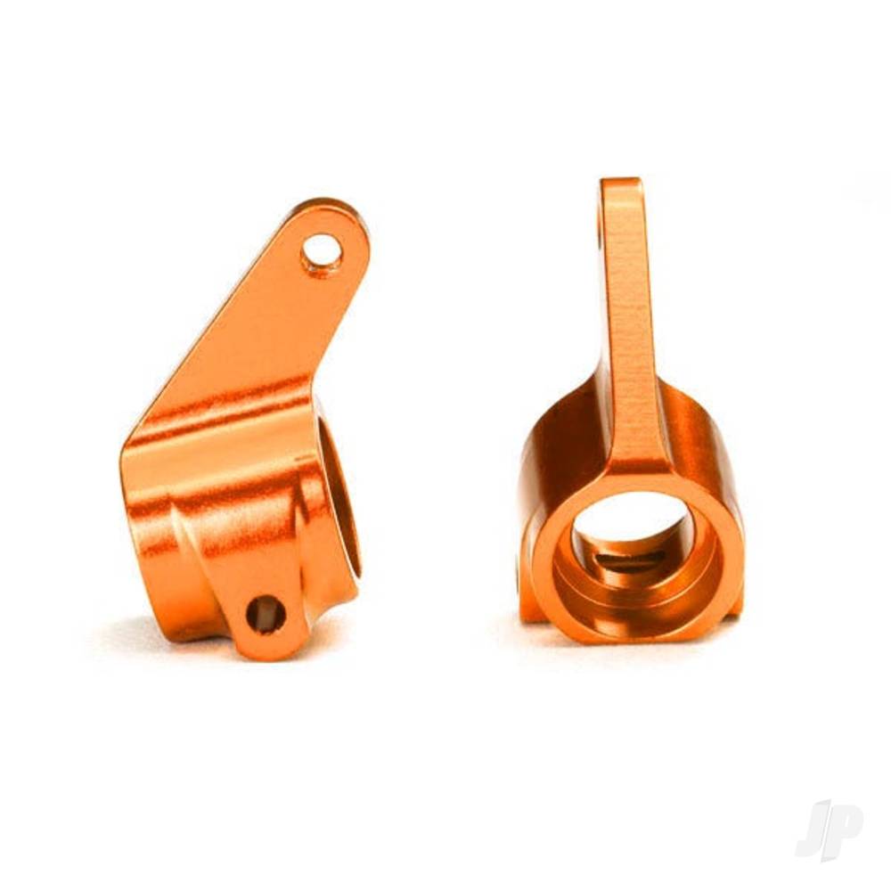 Steering blocks Rustler/Stampede/Bandit (2) 6061-T6 aluminium (orange-anodised)/ 5x11mm ball bearings (4)
