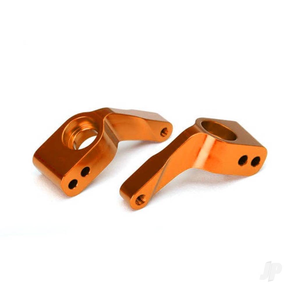 Stub axle carriers Rustler/Stampede/Bandit (2) 6061-T6 aluminium (orange-anodised)/ 5x11mm ball bearings (4)