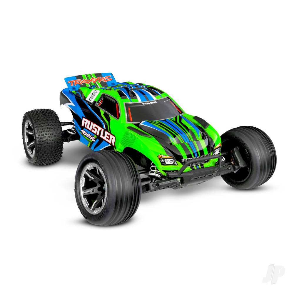 Rustler HD 1:10 Electric 2WD RTR Stadium Truck Green (+ TQ 2-ch XL-5 Titan 550 7-Cell NiMH 4A USB-C charger)