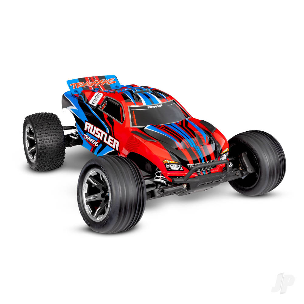 Rustler HD 1:10 Electric 2WD RTR Stadium Truck Red (+ TQ 2-ch XL-5 Titan 550 7-Cell NiMH 4A USB-C charger)
