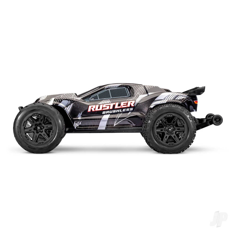 Traxxas Rustler 1:10 2WD RTR Stadium Truck - Black (+ TQi Sport 2-ch - TSM - VX3, Velineon V3200 - Clipless Body) (Copy)