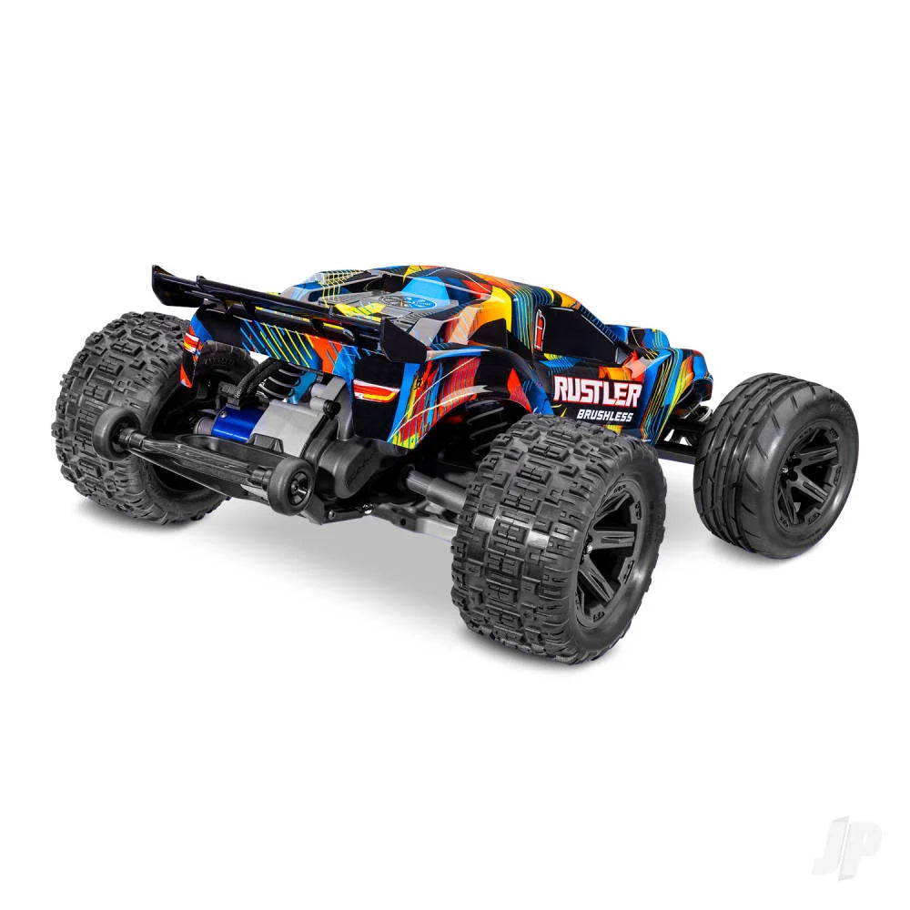 Traxxas Rustler 1:10 2WD RTR Stadium Truck - Yellow (+ TQi Sport 2-ch - TSM - VX3, Velineon V3200 - Clipless Body)