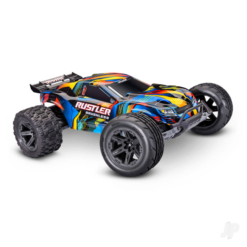 Traxxas Rustler 1:10 2WD RTR Stadium Truck - Yellow (+ TQi Sport 2-ch - TSM - VX3, Velineon V3200 - Clipless Body)