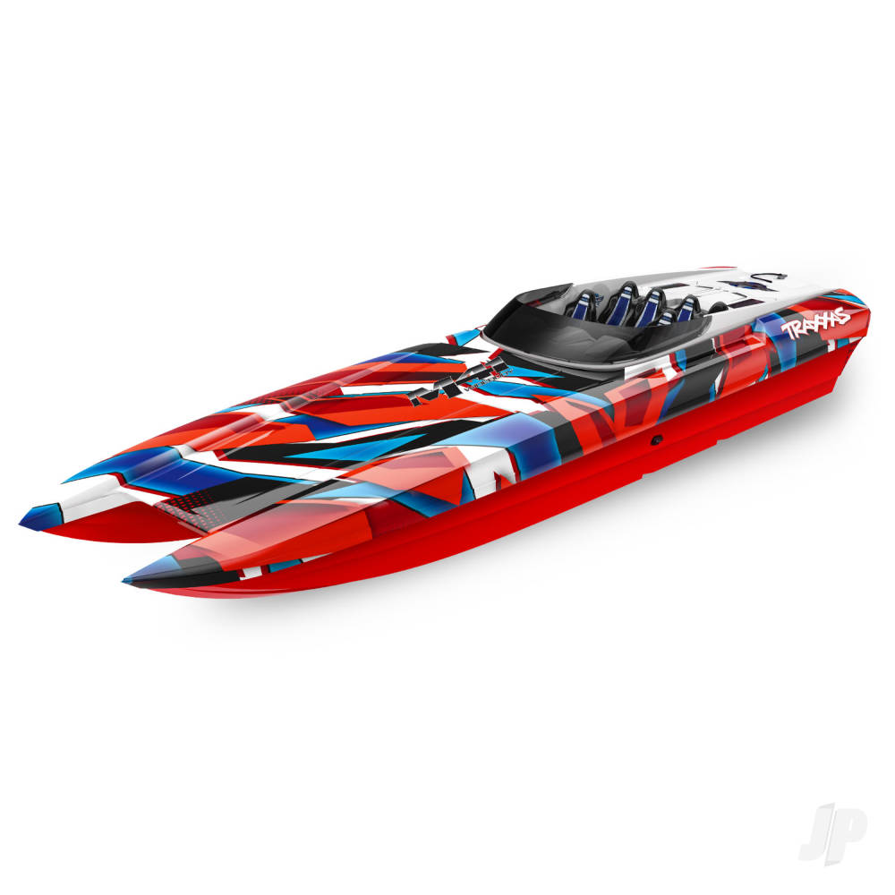 DCB M41 Widebody 1:10 40in Brushless Electric Catamaran Race Boat Red (+ TQi 2-ch TSM VXL-6s Marine Velineon 540XL)