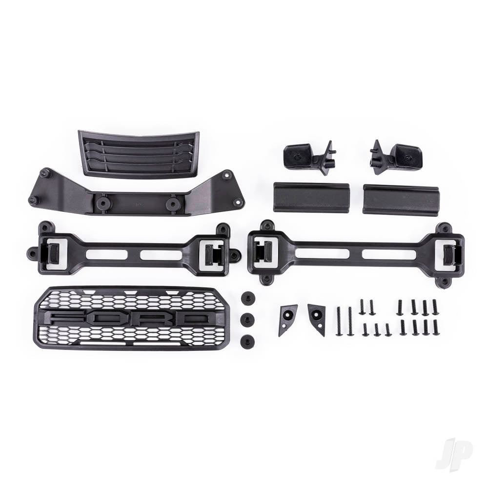 Body accessories kit 2017 Ford Raptor (includes grille hood insert side mirrors & mounting hardware) (includes latches and latch mounts for clipless mounting)