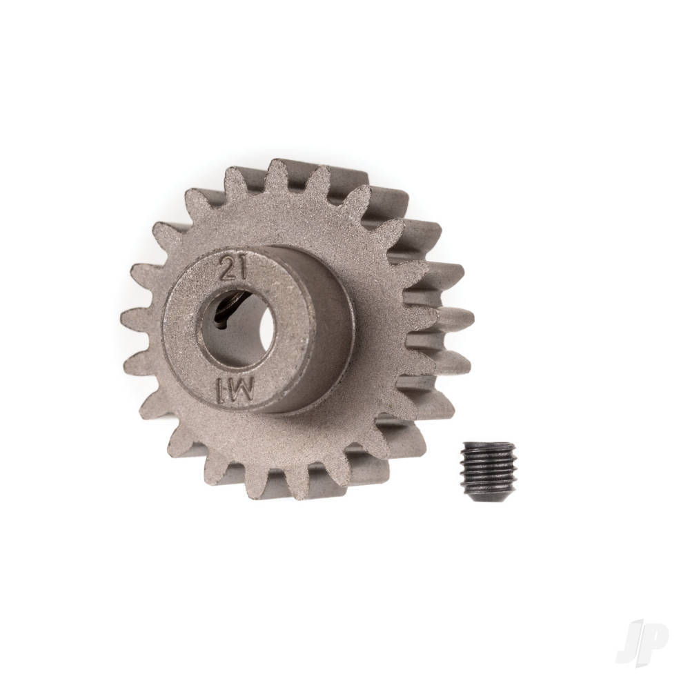 Gear 21-T pinion (1.0 metric pitch) (fits 5mm shaft)/ set screw (for use only with steel spur gears)
