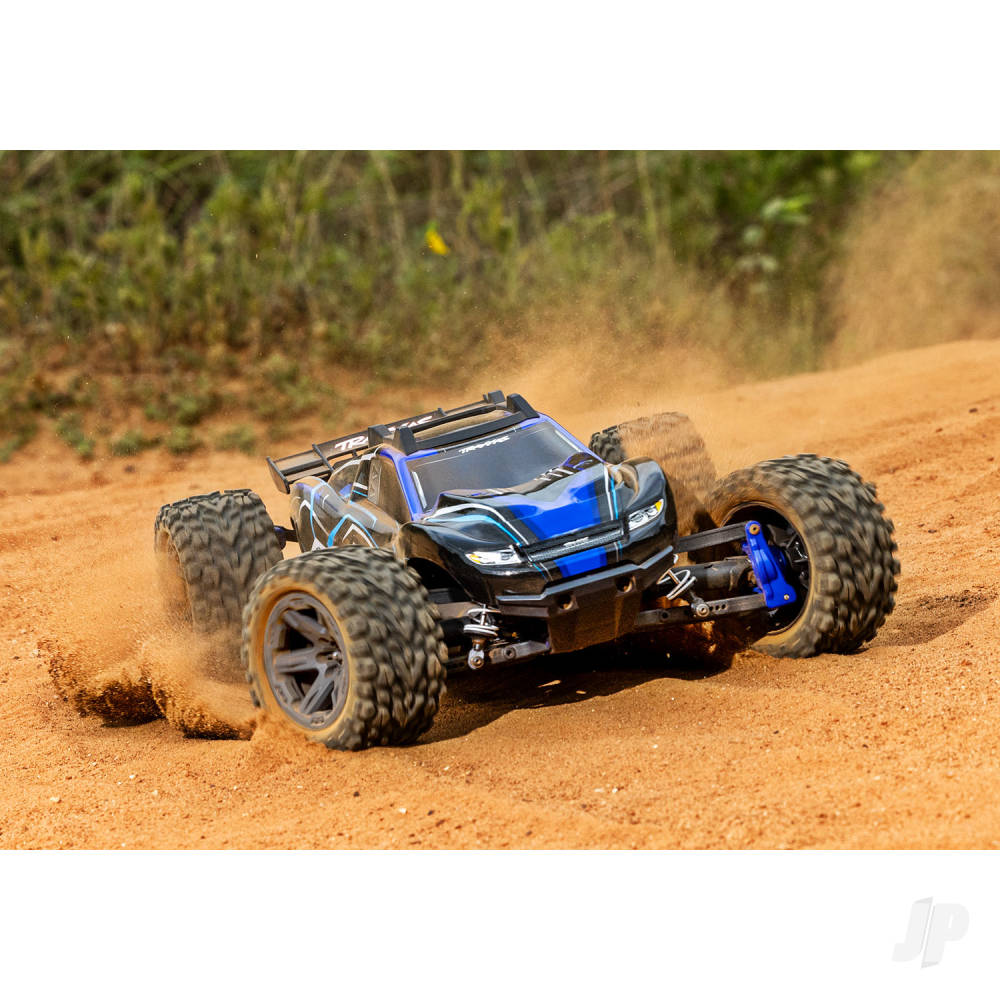 Traxxas 1/10 Rustler 4X4 BL-2S - 4WD RTR Brushless Electric Stadium Truck - Blue (+ TQ 2-ch/BL-2s/3300kV) Ex Demo Model - As New