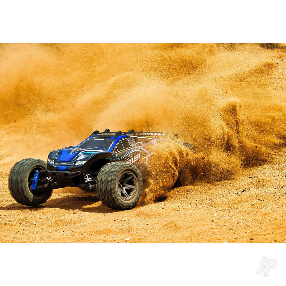 Traxxas 1/10 Rustler 4X4 BL-2S - 4WD RTR Brushless Electric Stadium Truck - Blue (+ TQ 2-ch/BL-2s/3300kV) Ex Demo Model - As New
