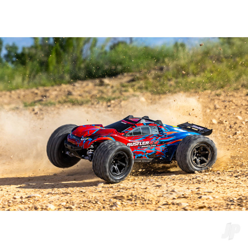 Traxxas Rustler 1:10 4WD RTR Stadium Truck, -Red (+ TQi Sport 2-ch - TSM - VX3 - Velineon V3200 - Clipless Body)