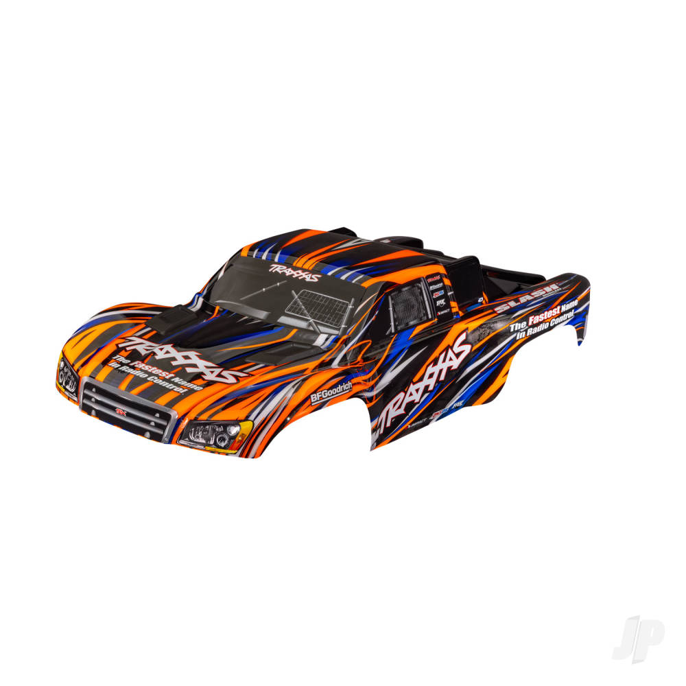Traxxas Body Slash 4X4 (also fits Slash VXL & Slash 2WD) Orange (painted decals applied) (assembled with front & rear latches for clipless mounting) TRX6941-ORNG