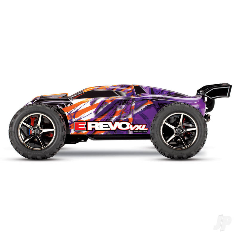 Traxxas E-Revo VXL 1:16 4X4 RTR Brushless Electric Racing Monster Truck (+ TQi 2-ch/VXL-3m/Velineon 380/6-Cell NiMH/2A USB-C charger)