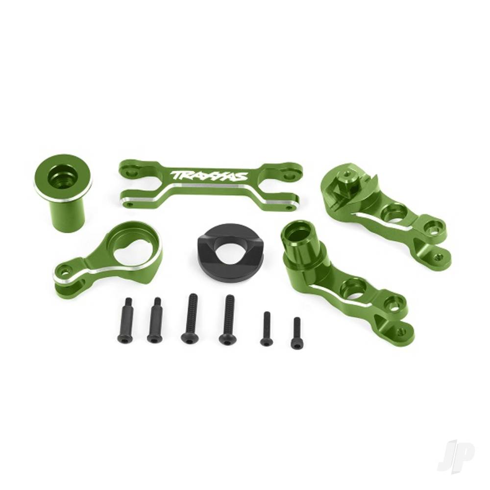 Steering bellcranks (left & right)/ drag link (6061-T6 aluminium green-anodised) (fits X-Maxx)