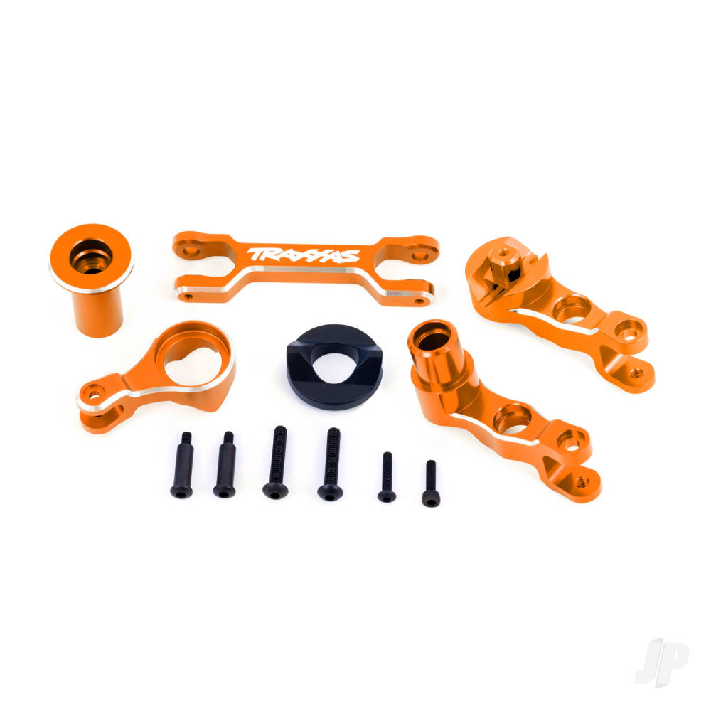 Steering bellcranks (left & right)/ drag link (6061-T6 aluminium orange-anodised) (fits X-Maxx)
