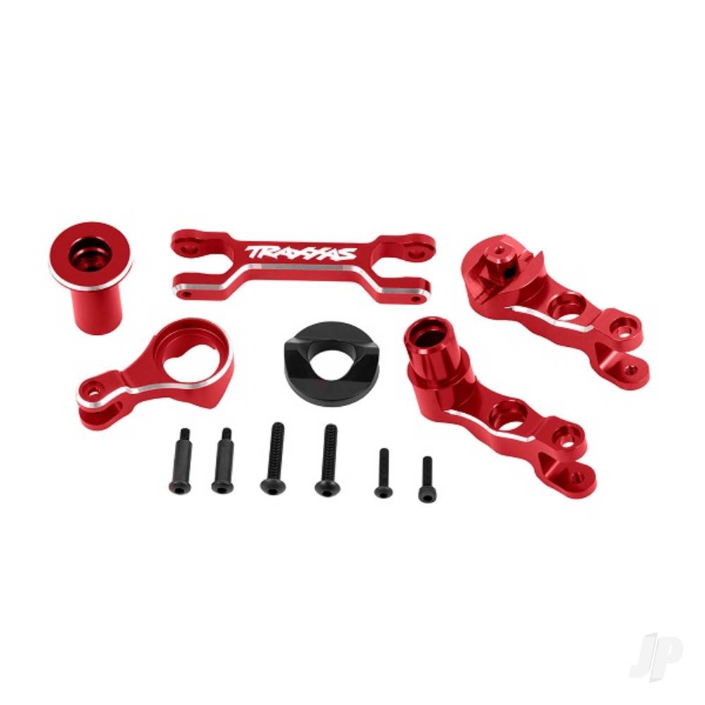 Steering bellcranks (left & right)/ drag link (6061-T6 aluminium red-anodised) (fits X-Maxx)