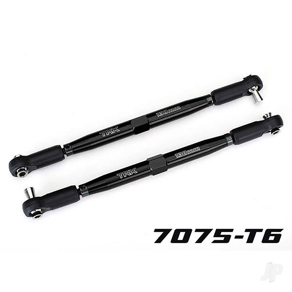 Toe links X-Maxx (Tubes black-anodised 7075-T6 aluminium stronger than titanium) (157mm) (2)/ rod ends assembled with steel hollow balls (4)/ aluminium wrench 10mm (1)