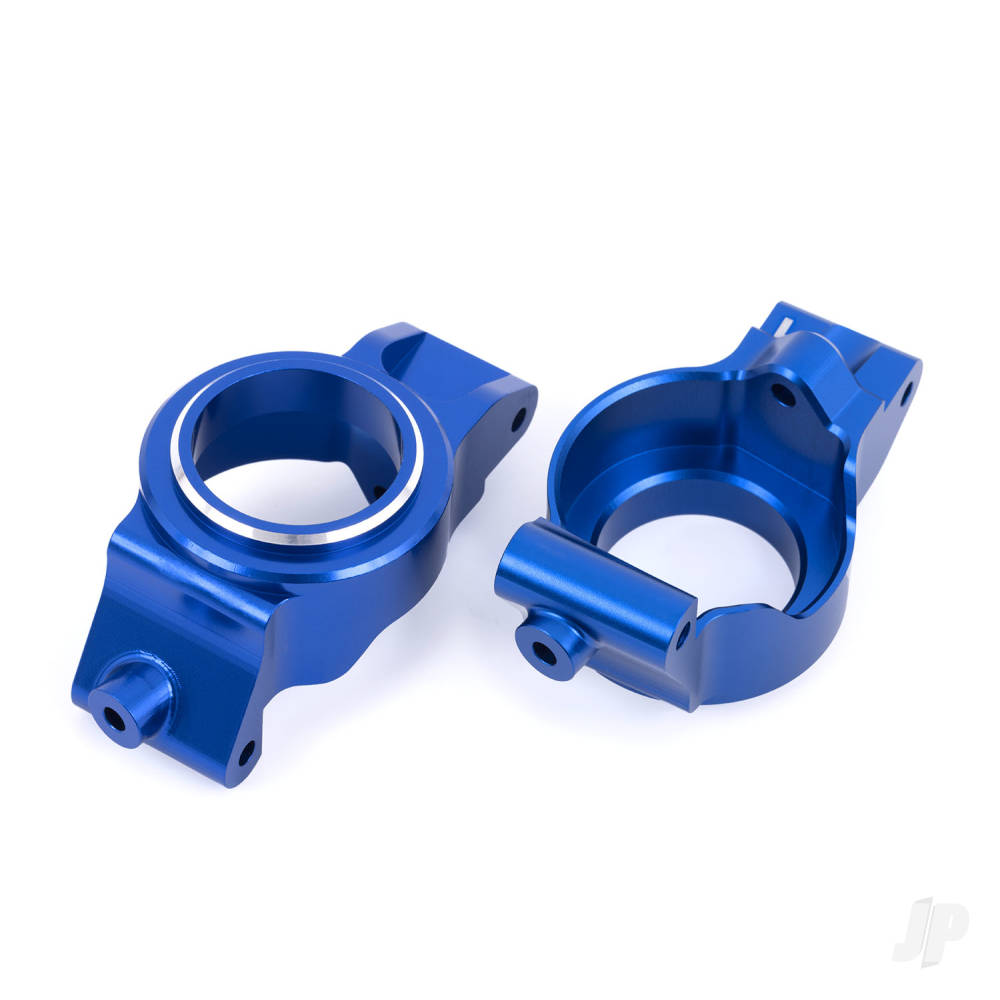 Caster blocks (c-hubs) 6061-T6 aluminium (blue-anodised) left & right