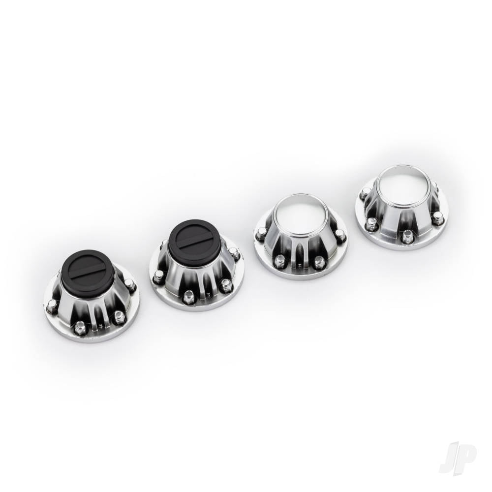 Center caps wheel (satin chrome) (4) (requires #8255A extended thread stub axle)