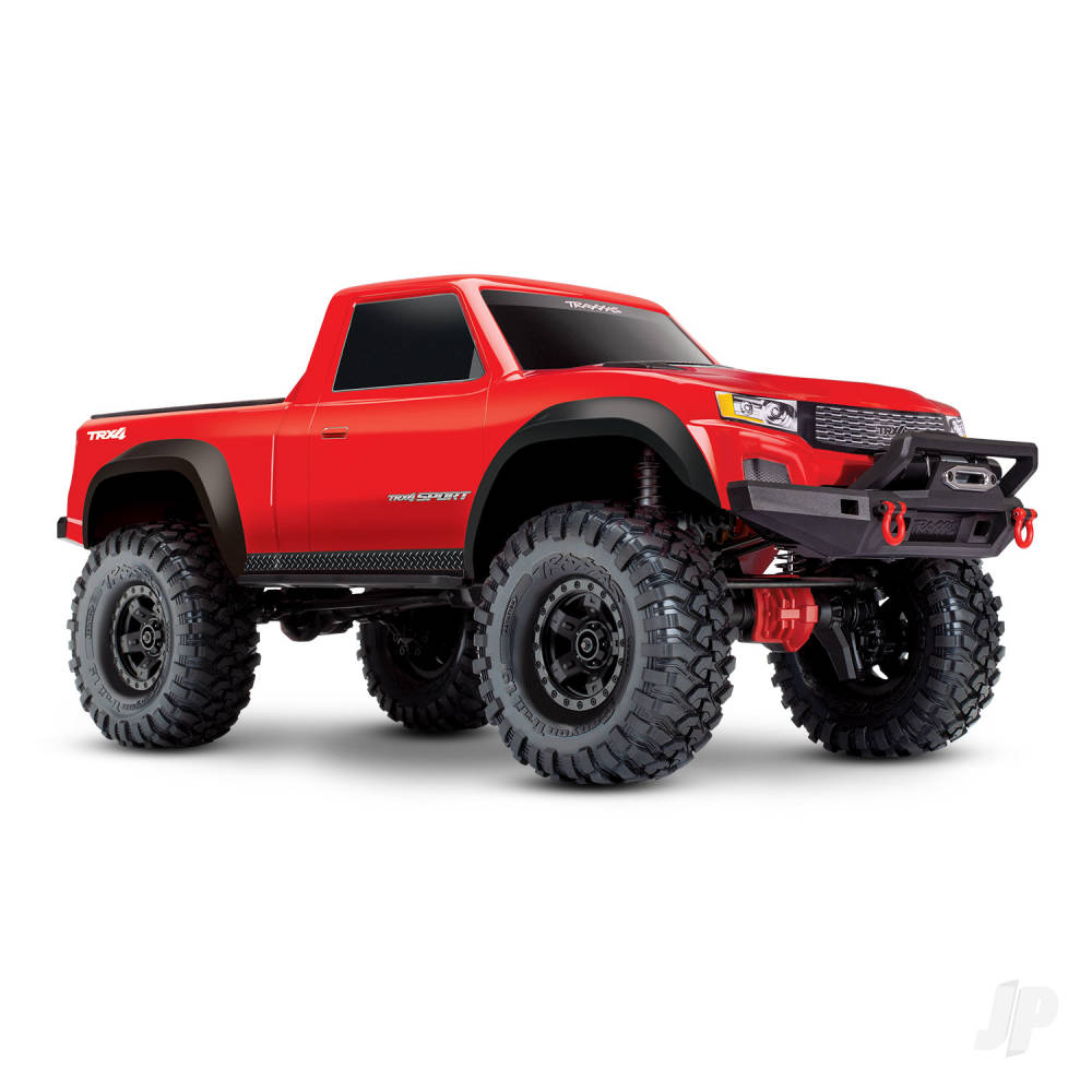 TRX-4 Sport 1:10 4X4 Electric All-Terrain Crawler Truck with Clipless Body Red (+ TQ 2-ch XL-5 HV Titan 550)