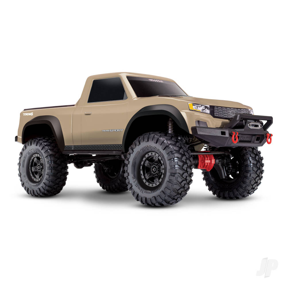 TRX-4 Sport 1:10 4X4 Electric All-Terrain Crawler Truck with Clipless Body Tan (+ TQ 2-ch XL-5 HV Titan 550)