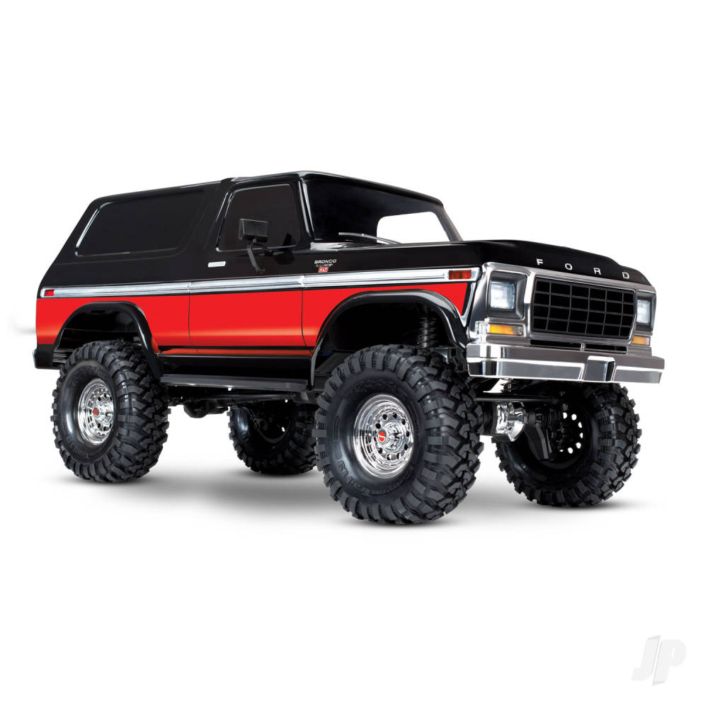 TRX-4 1979 Ford Bronco 1:10 4X4 Electric RTD All-Terrain Crawler Red (+ TQ 2-ch XL-5 HV Titan 550 Clipless Body)
