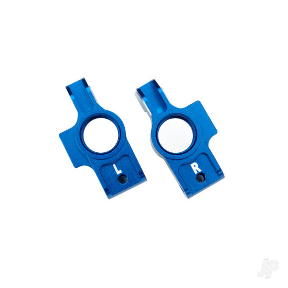 Carriers stub axle 6061-T6 aluminium (blue-anodised) (left & right)/ 3x12mm BCS (with threadlock) (2)/ 2.5x6mm BCS (with threadlock) (2)