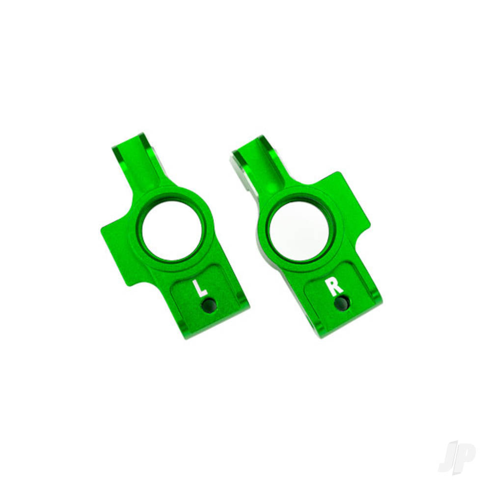 Carriers stub axle 6061-T6 aluminium (green-anodised) (left & right)/ 3x12mm BCS (with threadlock) (2)/ 2.5x6mm BCS (with threadlock) (2)