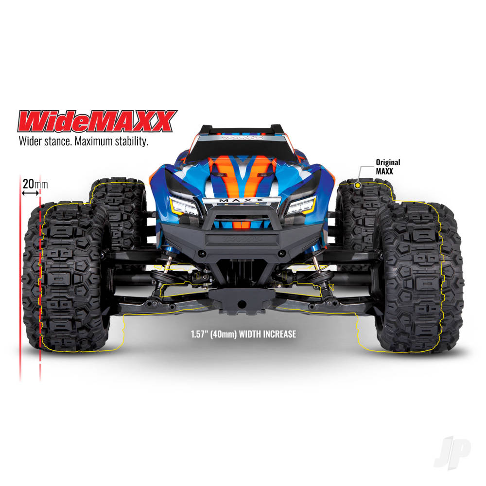 MAXX 4x4 Brushless Electric RTR Monster Truck (+ TQi 2-ch/ TSM/ VXL-4S/ Velineon 540X BLUE - used MODELL/ WideMaxx)