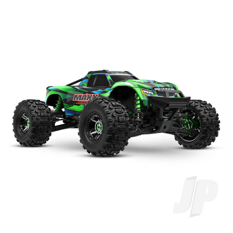 Traxxas Maxx Ultimate 1:10 4S 4WD Electric Monster Truck Green (+ TQi 2-ch Link VXL-4s Velineon 540XL TSM Clipless Body)
