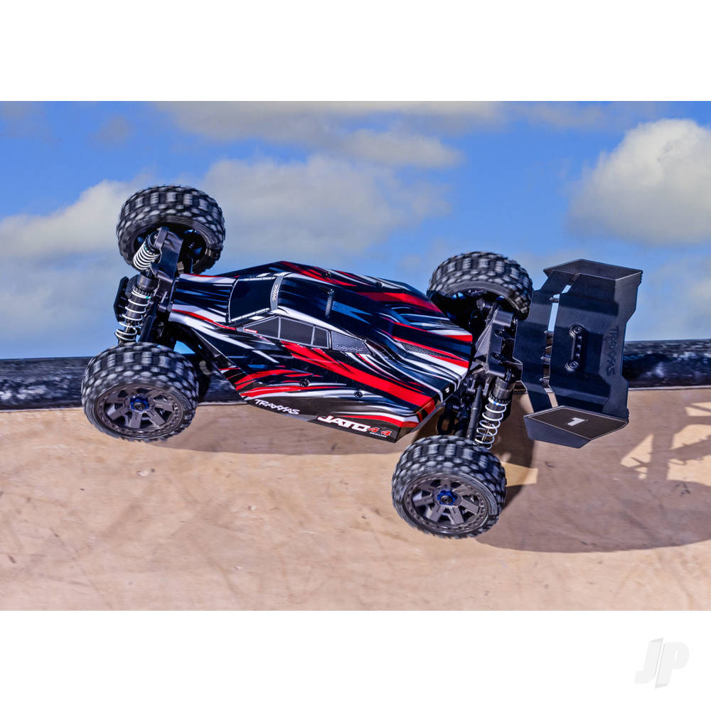 Traxxas Jato 4X4 BL-2S 1:8 4WD RTR Racing Buggy - Red (+ TQ 2-ch - BL-2S - 3300kV - Clipless Body)