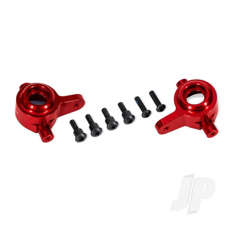 Traxxas Steering blocks 6061-T6 aluminium (red-anodised) left & right (for use with #9080 upgrade kit)