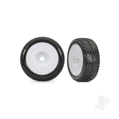 Traxxas Tyres & wheels assembled glued (white dished 3.0 wheels Response Pro 3.0 tyres foam inserts) (2)