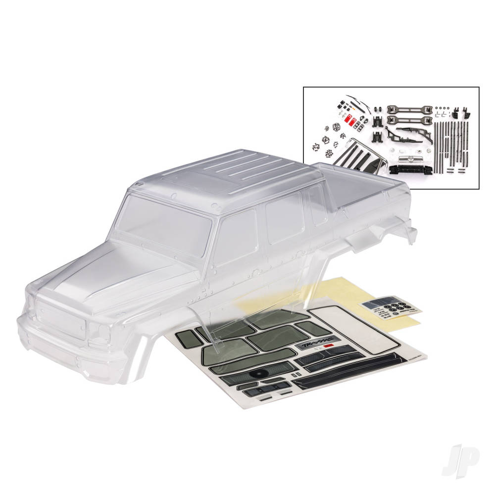 Body Mercedes-Benz G 63 (clear requires painting) / decals / window masks (includes grille side mirrors door handles windshield wipers & clipless mounting) (requires #8080X & 8828X inner fenders)