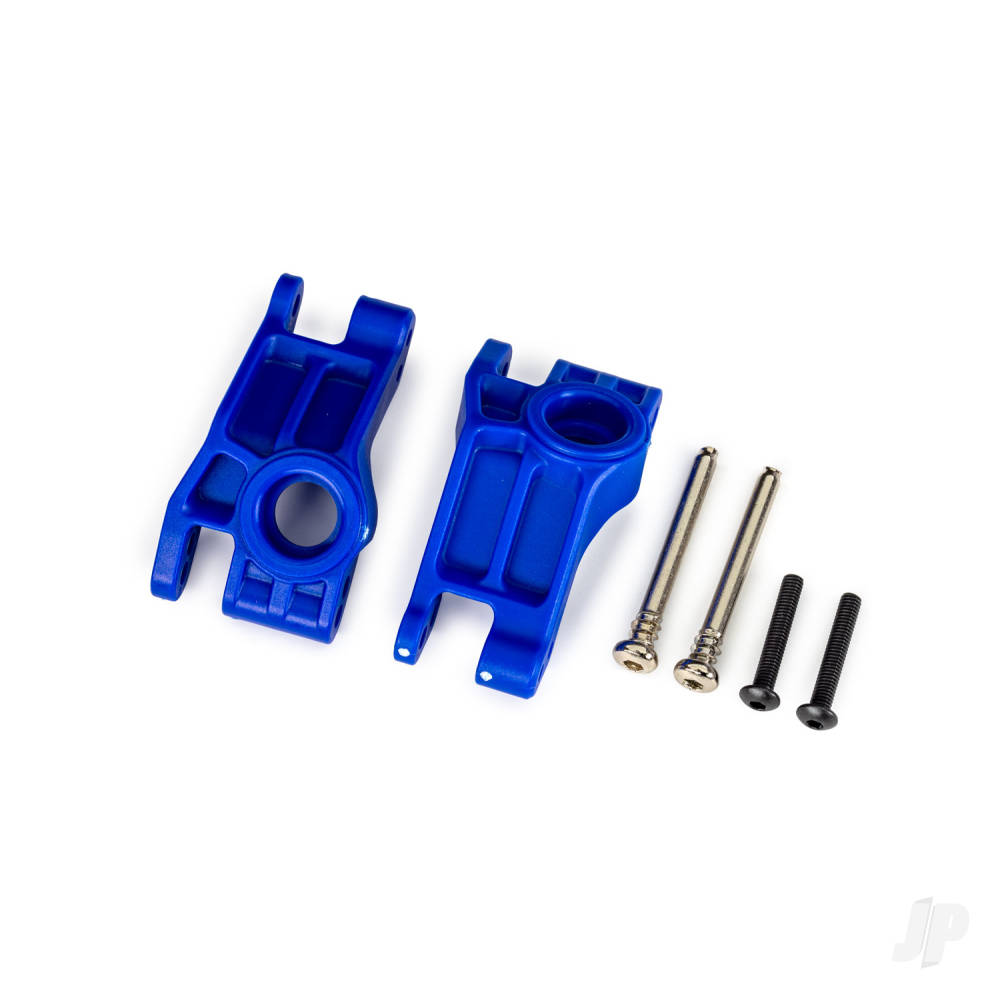 Carriers stub axle rear extreme heavy duty blue (left & right)/ 3x31mm hinge pins (2)/ 3x18mm BCS (2) (for use with #9180 9181 9182 upgrade kit)