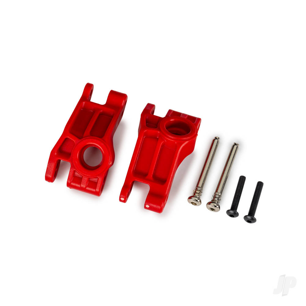 Carriers stub axle rear extreme heavy duty red (left & right)/ 3x31mm hinge pins (2)/ 3x18mm BCS (2) (for use with #9180 9181 9182 upgrade kit)