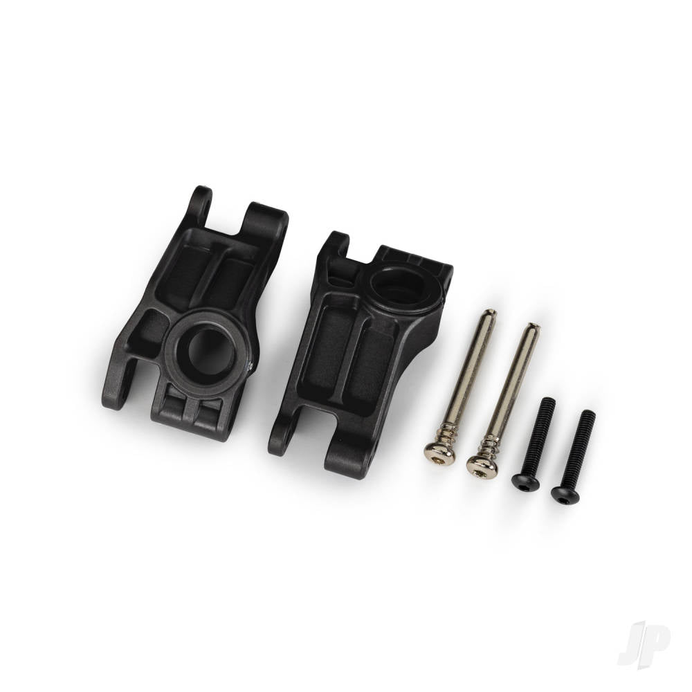 Carriers stub axle rear extreme heavy duty black (left & right)/ 3x31mm hinge pins (2)/ 3x18mm BCS (2) (for use with #9180 9181 9182 upgrade kit)